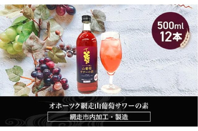 ふるさと納税 「オホーツク網走山葡萄サワーの素 500ml×12本入り（網走