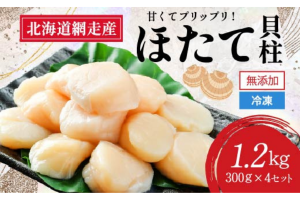 【新物先行予約】網走前浜産 無添加ホタテ貝柱【 1.2kg (300g×4) 】 ABAI031