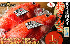 【先行予約】【冷蔵届け】網走産釣りキンキ【2尾で約1kg】（2026年4月中旬頃～1 ABAO116