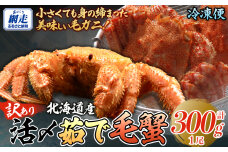 【訳あり】活〆茹で毛蟹1尾 約300g  ABAO2199