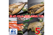 網走加工の一夜干しセット 5種B  ABE122