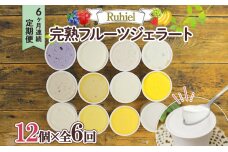 ◆6ヶ月連続定期便◆Ruhiel（ルヒエル）の完熟フルーツジェラート　12個セット