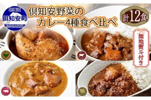 無地熨斗 倶知安 カレー 4種 食べ比べ 計12個 中辛 北海道 スープカレー　5746-1023