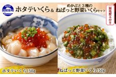 無地熨斗 北海道産 ホタテいくら ねばっと野菜いくら 各150g 計2個　5746-1060