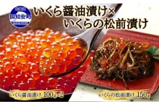 予約受付 北海道産 いくら醤油漬け 100g×2 いくら松前漬け 150g　57461431