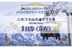 ニセコ 全山共通 リフト券 All Mt.Pass 1日券 【5枚】 2024-2025シーズン