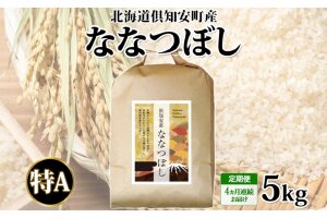 北海道 定期便 4ヵ月連続 全4回 倶知安町産 ななつぼし 精米 5kg 米 特A 白米 お米