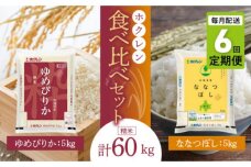 食べ比べセット（ゆめぴりか、ななつぼし）【定期便6回】5kg×各１袋_Y010-0379