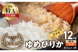 ◇令和5年産 新米 先行受付◇余市産 ゆめぴりか(精米・玄米) 各3kg×2袋_Y067-0013