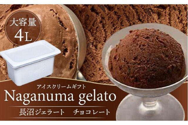 ふるさと納税 「長沼ジェラート（チョコレート）4000ml 大容量4L