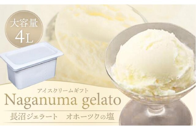 ふるさと納税 「長沼ジェラート（オホーツクの塩）4000ml 大容量4L