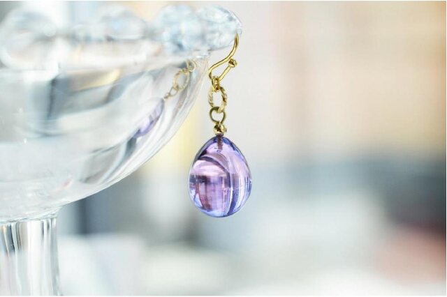 ふるさと納税 「【Soukore】ガラス・トワイライトカラーピアス