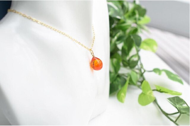 ふるさと納税 「【Soukore】ガラスアクセサリー・夕やけカラー