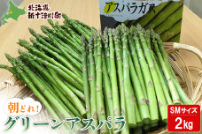 【先行受付】グリーンアスパラSMサイズ2kg（S・Mサイズ各１kg）【1201603】