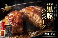 平取産黒豚ハンバーグ180ｇ6枚 オリジナルソース付 BRTB029
