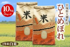 《令和6年産》宮城県 大郷町産 1等米 ひとめぼれ 白米 10kg(5kg×2袋) [0225]