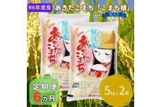 定期便 R6年度産  『こまち娘』あきたこまち 無洗米 10kg  5kg×2袋6ヶ月連続発送