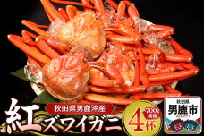 男鹿沖産紅ズワイガニ 700g 前後×4杯 男鹿なび 蟹 カニ 国産 秋田 ずわい蟹 …|10066