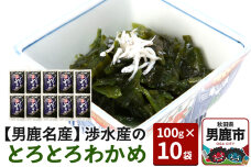 【男鹿名産】渉水産のとろとろわかめ 100g×10袋 無添加 無着色 秋田 男鹿産|10126