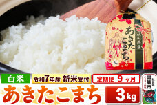 《令和7年産 新米受付》《定期便9ヶ月》【白米】秋田県産 あきたこまち 3kg 秋田県…|10426