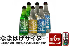 なまはげサイダー（男鹿の梨味・男鹿のメロン味・男鹿の塩味）各2本セット（合計6本）ご当…|10208