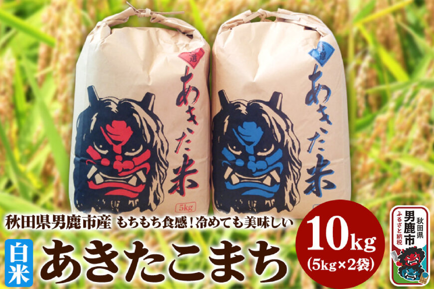 米 令和7年産 あきたこまち 精米 単一原料米 10kg（5kg×2袋）秋田県 男鹿市|10238