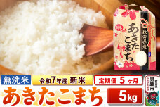 《定期便5ヶ月》令和7年産 新米 【無洗米】 あきたこまち 5kg|10578