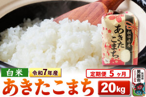 《定期便5ヶ月》令和7年産 【白米】秋田県産 あきたこまち 20kg（5kg×4袋） …|10650