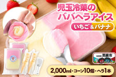 児玉冷菓のババヘラアイス アイスタッパセット【いちご＆バナナ2000ml、コーン10個…|11910