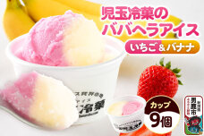 児玉冷菓のババヘラアイス カップ 【いちご＆バナナ9個 】 秋田県 男鹿市 児玉冷菓 …|11918