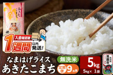 令和8年産新米《定期便9ヶ月》『なまはげライス』あきたこまち 無洗米（5kg×1袋） …|11180