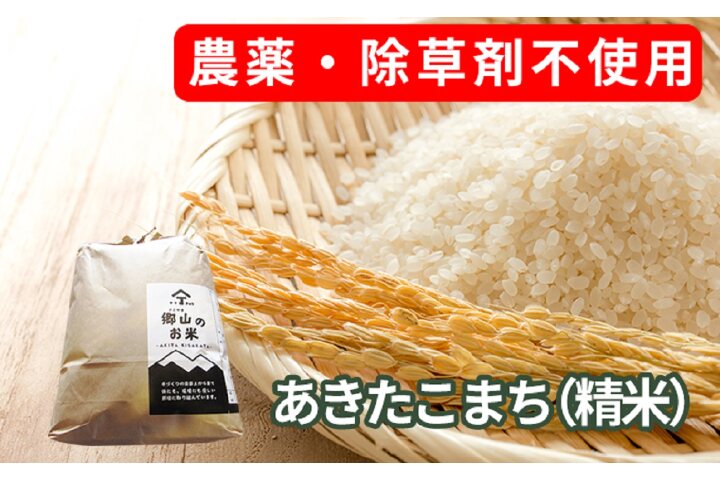 ふるさと納税 農薬 除草剤不使用で栽培したあきたこまち 郷山のお米 2kg 精米 秋田県にかほ市 ふるさと納税の ふるさとぷらす