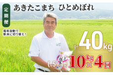 米 定期便 全4回 秋田県産 あきたこまち ＆ ひとめぼれ 食べ比べ 10kg (各5kg)×4回 