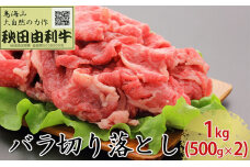 秋田由利牛 バラ切り落とし 1kg（500g×2パック）