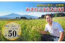 新米 米 お米 【定期便】10kg×5ヶ月 鳥海山の恵み 農家直送！ あきたこまち（玄米・5kg×2