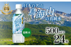 日本百名山 鳥海山の真純水 500ml×24本 天然水 超軟水 湧き水 秋田県　59340598