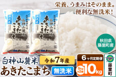 【定期便6ヶ月】米 令和7年産 新米先行受付 白神山麓米あきたこまち 無洗米 10kg…|10236