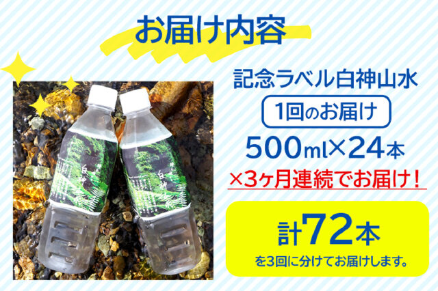 ふるさと納税 「【定期便3ヶ月】【記念ラベル】超軟水！白神山水 500ml