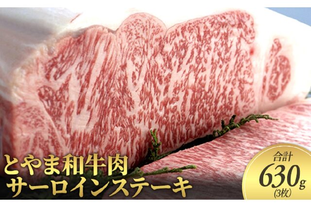 ふるさと納税 とやま和牛肉 サーロイン ステーキ 合計630g 3枚 牛肉 和牛 肉 お肉 牛 富山県射水市 牛肉