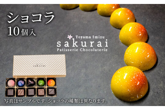 チョコレート ショコラ10個入/パティスリーサクライ/菓子 チョコ ショコラ お酒 ウイスキー 北陸