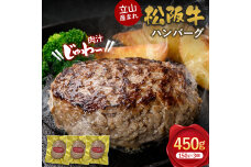 立山産まれ 松阪牛 ハンバーグ 150g×3個 カシワファーム 和牛 牛肉 おかず F6T-158
