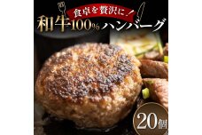 食卓を贅沢に！和牛100％ハンバーグ 20個 牛肉 100％ フライパン 焼くだけ F6T-603