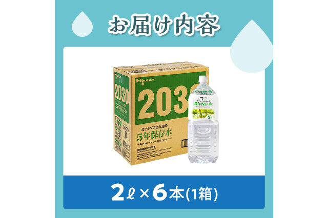 ふるさと納税 「北アルプス立山連峰 5年保存水 2L×6本 2リットル 名水