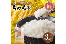 【12月限定】立山のちから米 コシヒカリ 3kg こしひかり 銘柄米 ブランド米 F6T-906