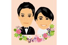 デジタル似顔絵アイコン（2人胸から上）