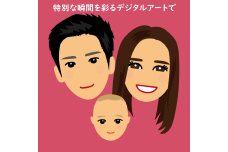 デジタル似顔絵アイコン（３人顔のみ）