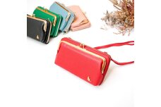 【レッド】スマホショルダー お財布ショルダー がま口 がま口財布 スマホポーチ スマホポシェット