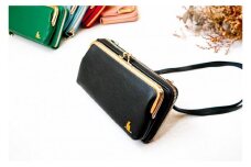 【ブラック】スマホショルダー お財布ショルダー がま口 がま口財布 スマホポーチ スマホポシェット