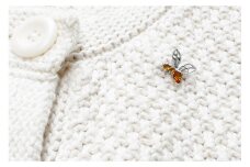 【プレゼント包装付き】ミツバチ ピンバッジ（SV /シトリン）