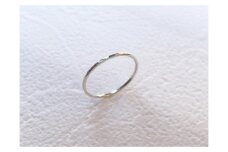 シルバー 丸つち目 極細リング（ハンドメイド）【サイズ：10号】